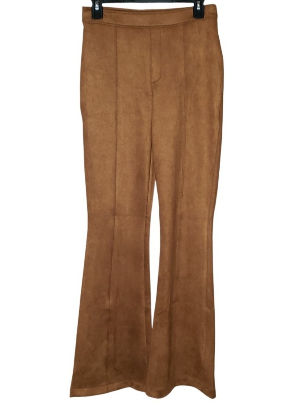 Spanx Faux Suede Flare Pants In Rich Camel - Picture 5 of 12